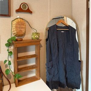 Linenfox Charcoal Sleeveless Vest/ Tunic